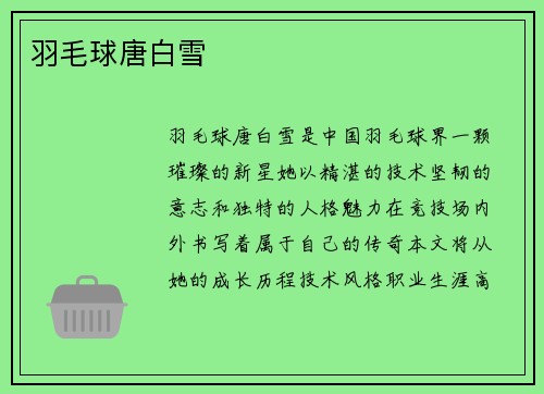 羽毛球唐白雪